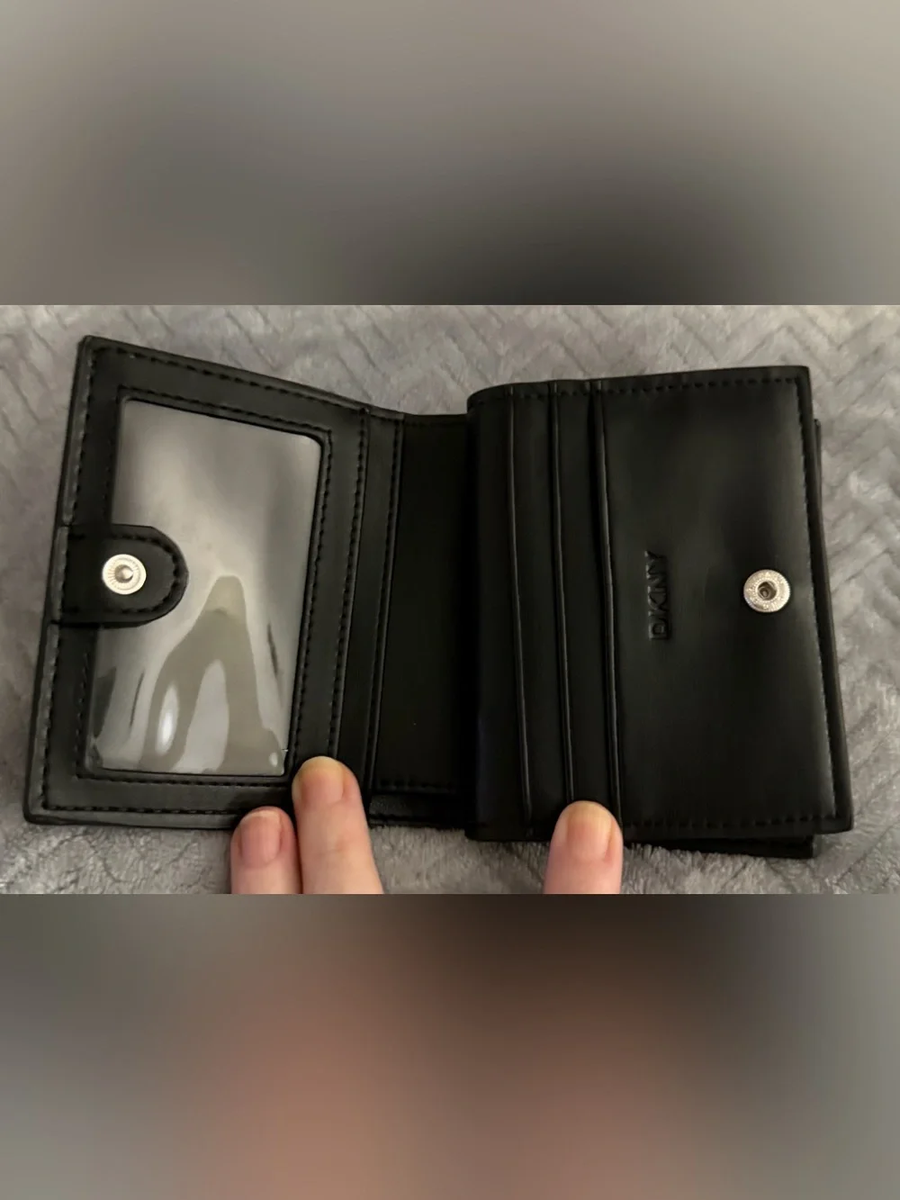 DKNY small compact black leather wallet
